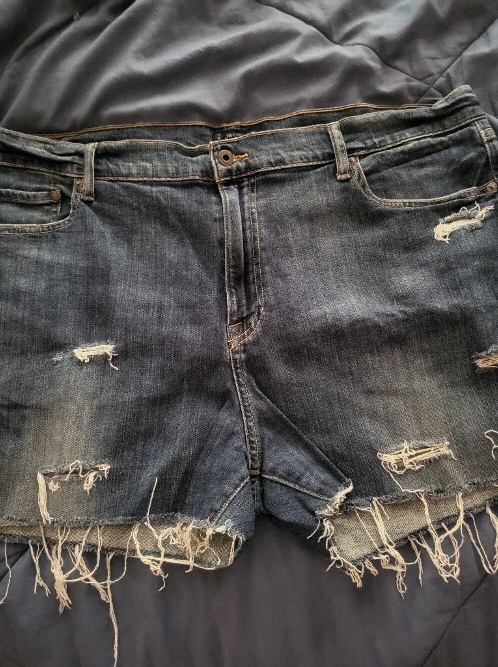 Lucky Brand Dark Blue Distressed Shorts~Size 20. - Picture 4 of 9